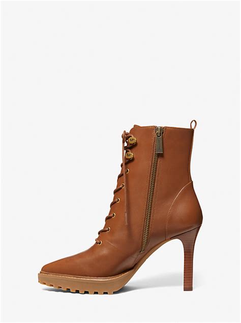 michael kors kyle leather lace-up boot|MICHAEL Michael Kors Women's Kyle Lace Up Booties.